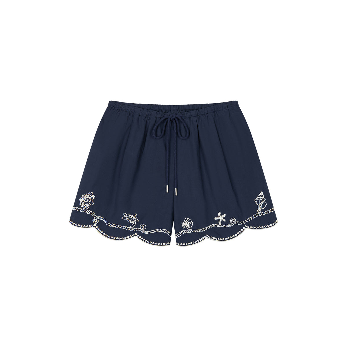 Openwork embroidered shorts