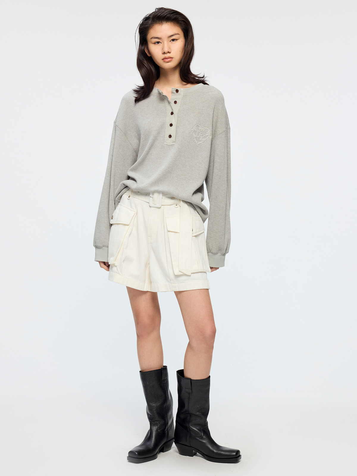 Belted cargo shorts
