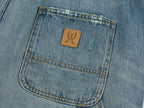 Distressed denim cargo pants