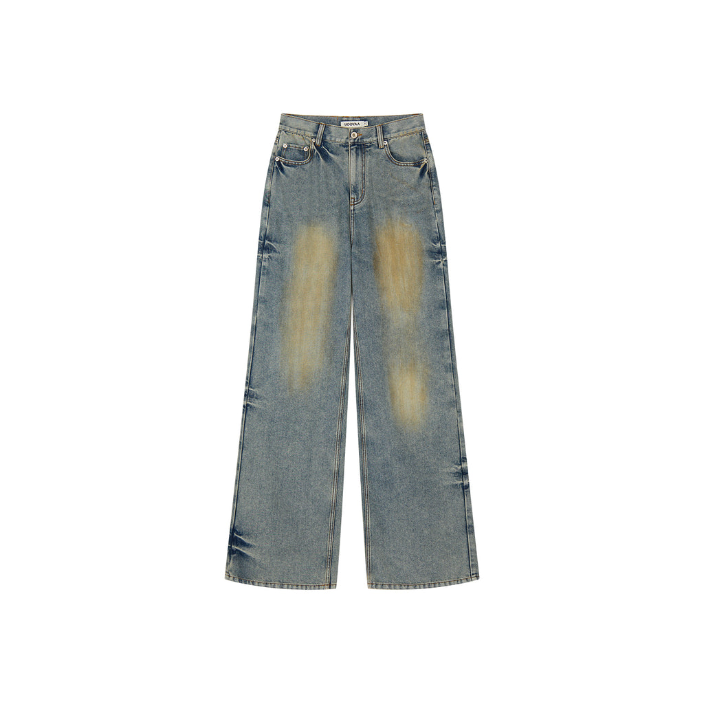 Washed dirty spray jeans