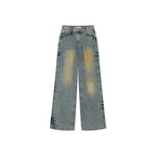 Washed dirty spray jeans