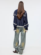 Washed dirty spray jeans