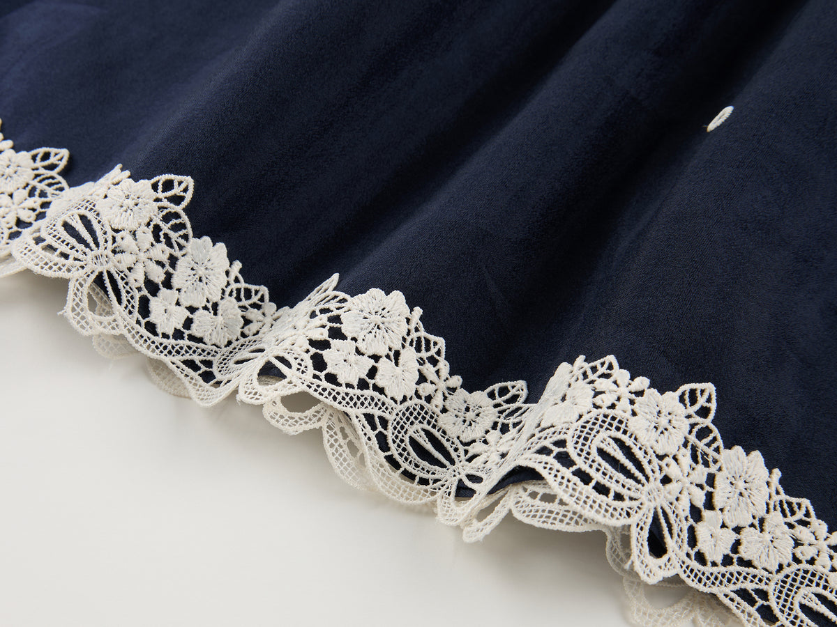 Openwork embroidered maxi skirt