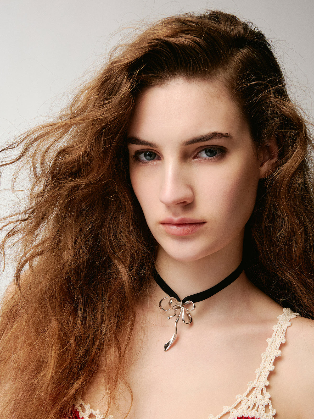 Bow Silk Ribbon Drawstring Necklace