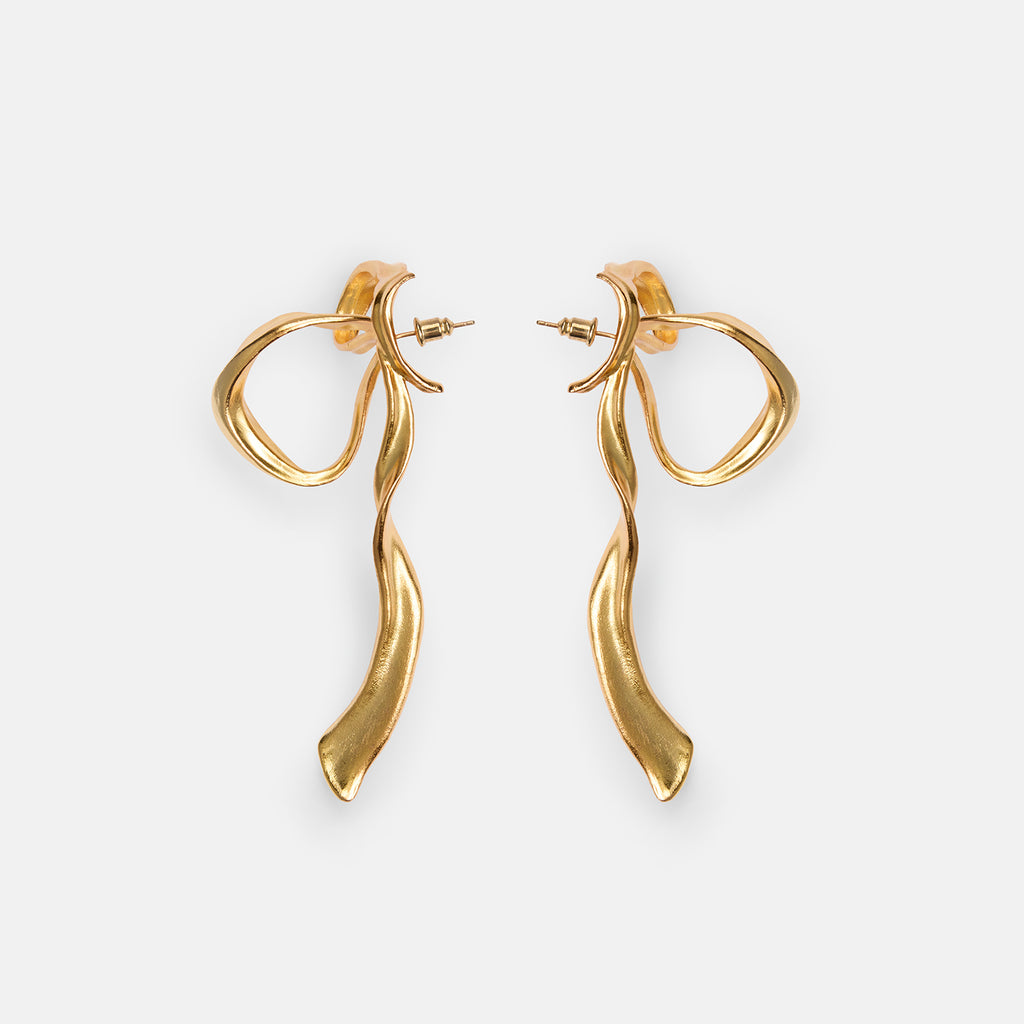 Large Half-Bow Stud Earrings