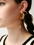 Large Half-Bow Stud Earrings