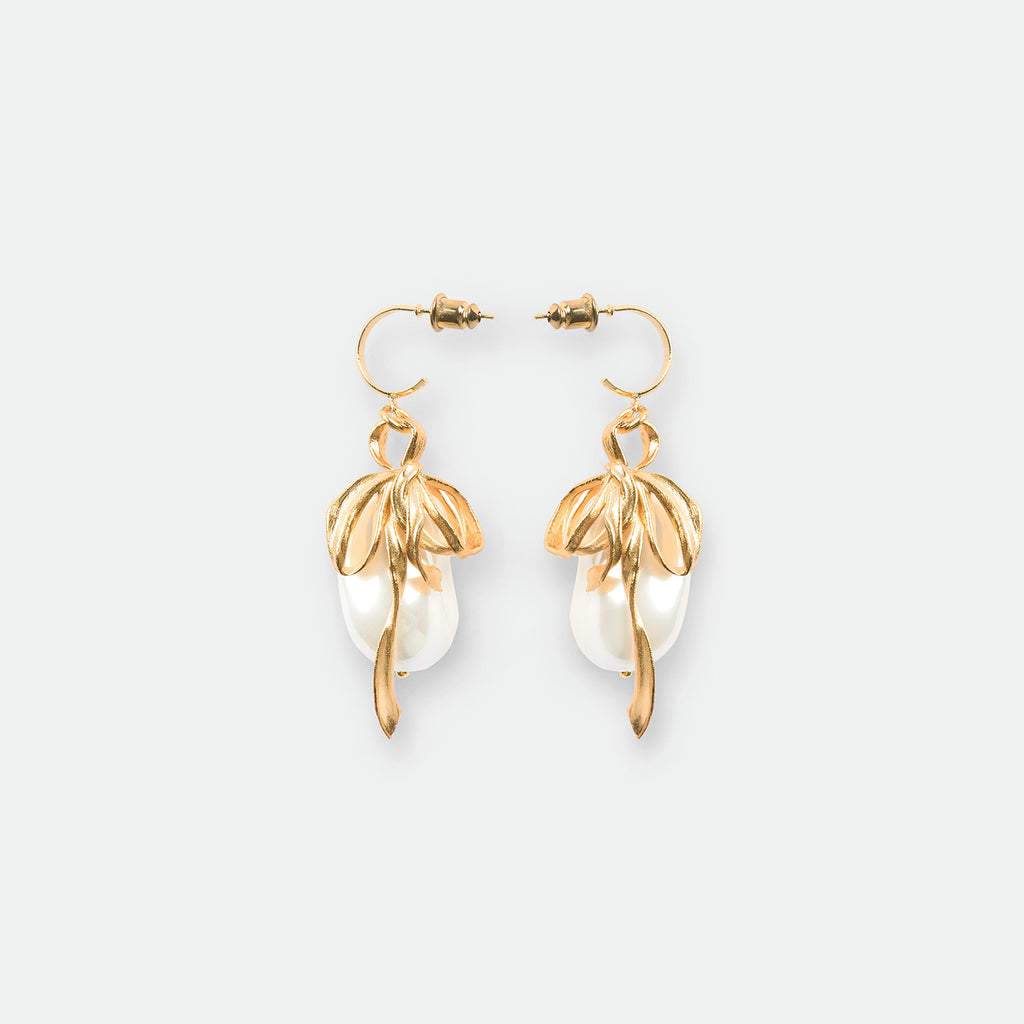 Baroque Pearl Bow Earrings