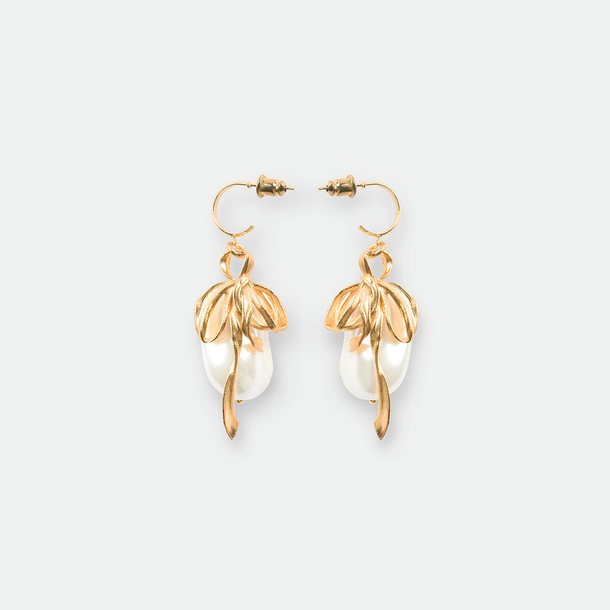 Baroque Pearl Bow Earrings