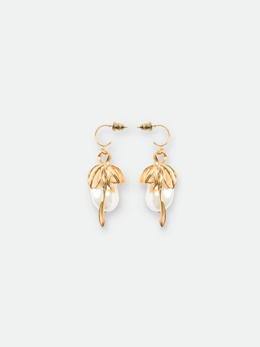 Baroque Pearl Bow Earrings