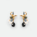 Multi-Bead Bow Stud Earrings