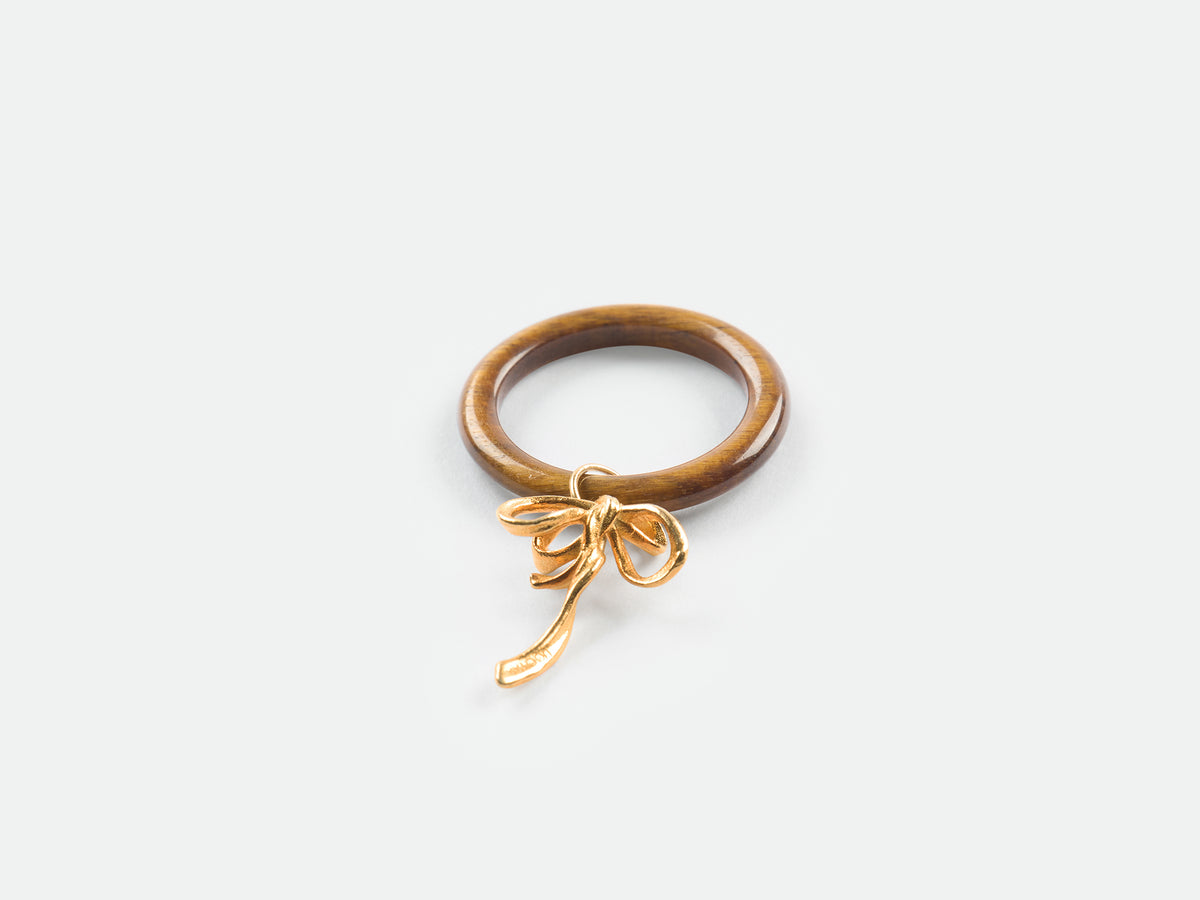Mini Bow Natural Stone Ring