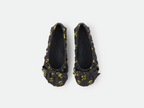 Printed bow lace-up ballerina