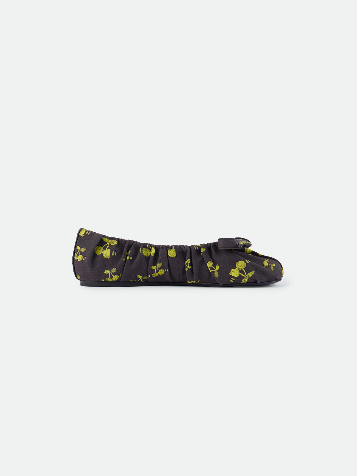Printed bow lace-up ballerina