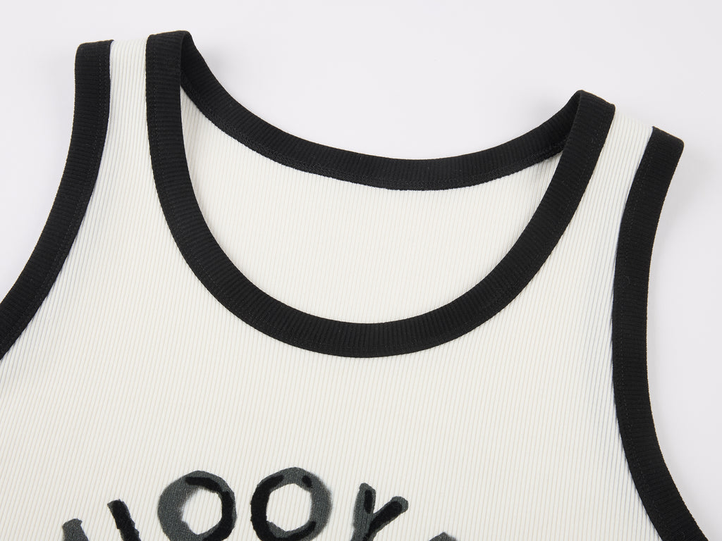 Flocked bow tank top