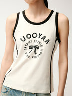 Flocked bow tank top