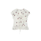 Embroidered sporty cherry lace shirt