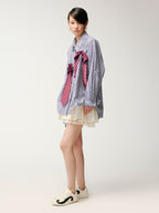 3D tie bow shirt
