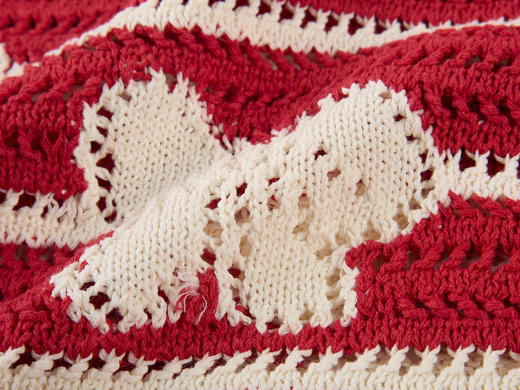 Handcrafted lace bow knit camisole
