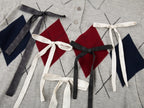 Ribbon bow polo knit T-shirt
