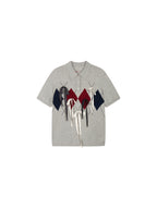 Ribbon bow polo knit T-shirt