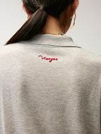 Ribbon bow polo knit T-shirt
