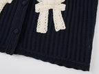 Handcrafted bow cardigan