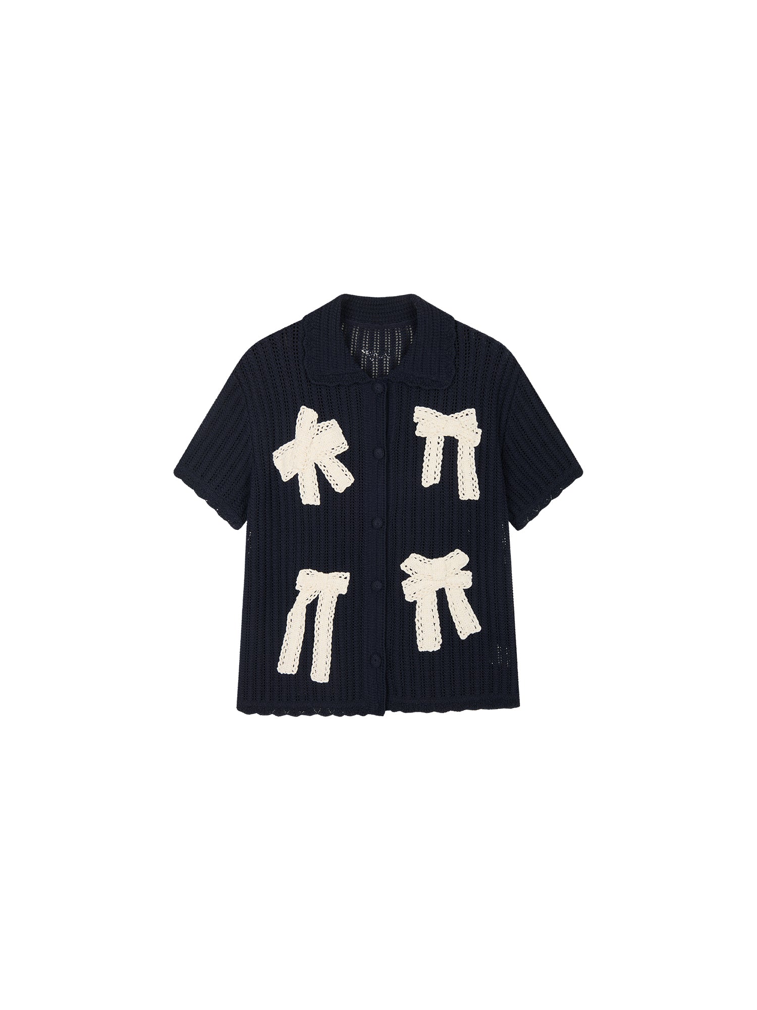 Handcrafted bow cardigan