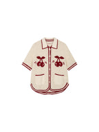 Handcrafted sporty cherry cardigan