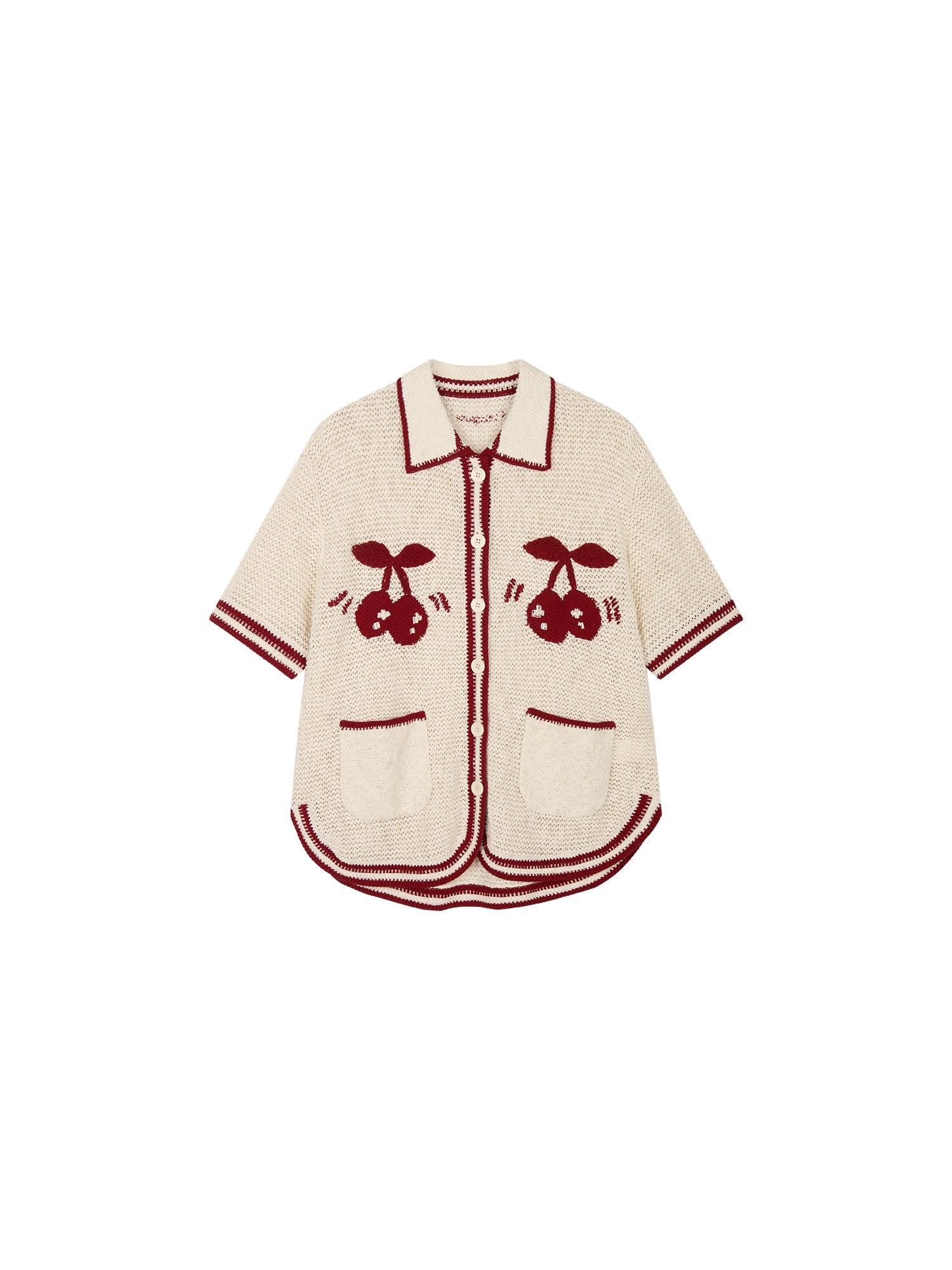 Handcrafted dynamic cherry cardigan