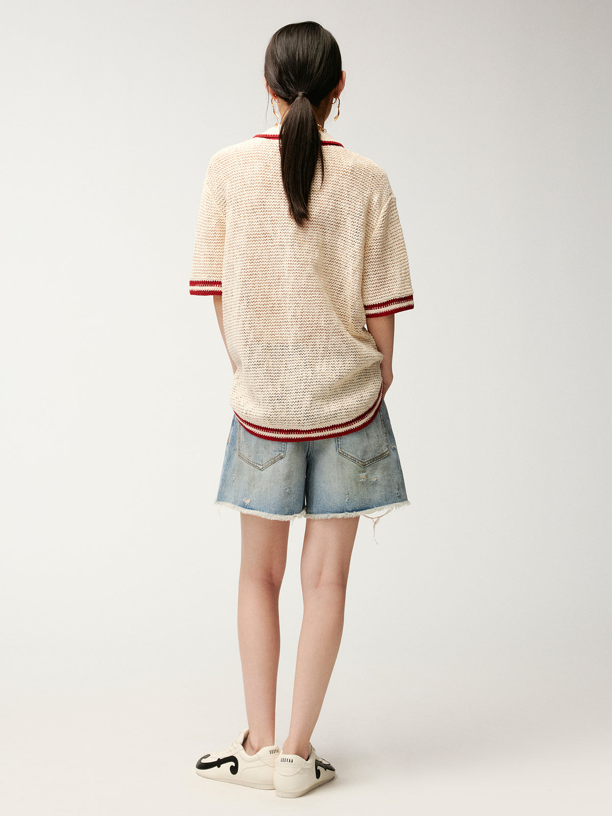 Handcrafted sporty cherry cardigan