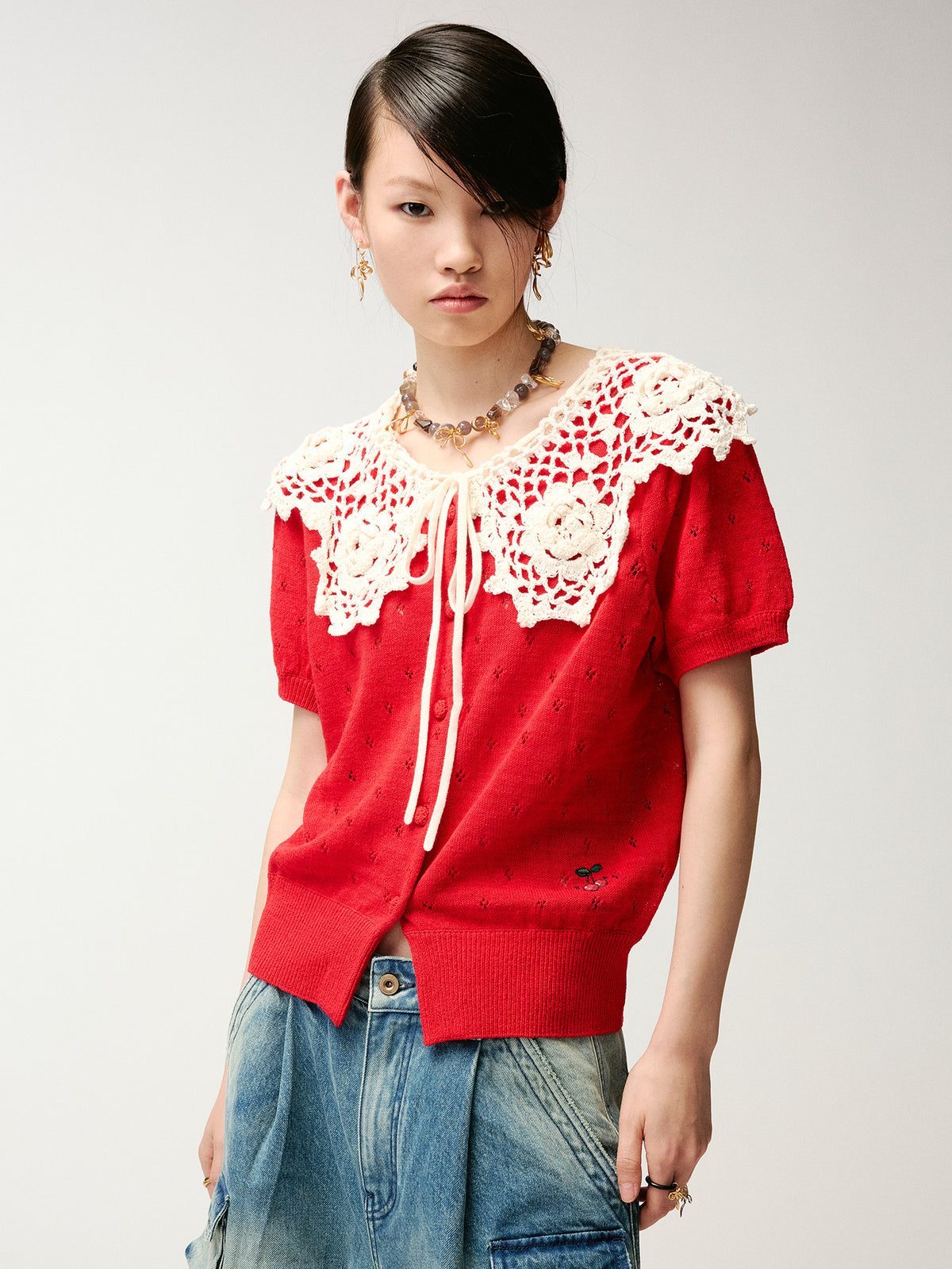 Handcrafted Peter Pan collar cardigan