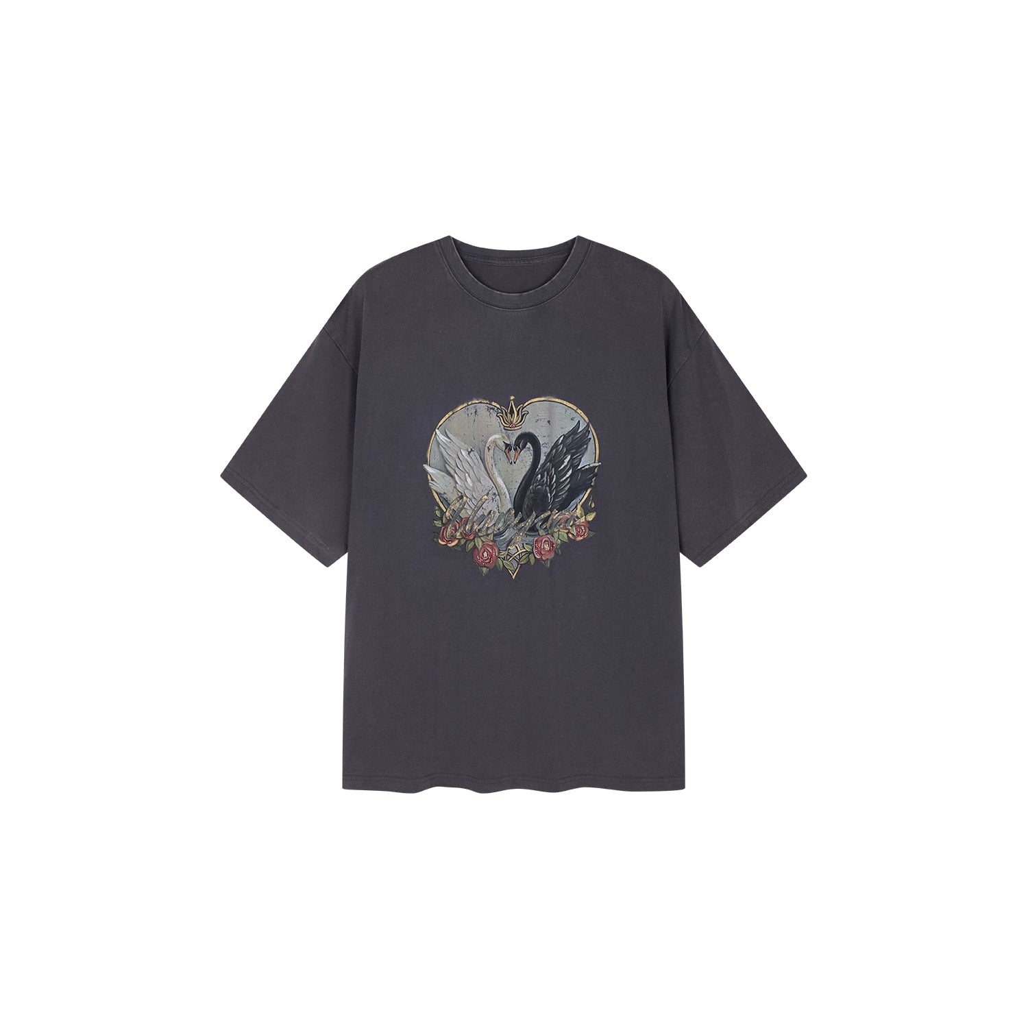 Swan Graphic Print Cotton T-Shirt