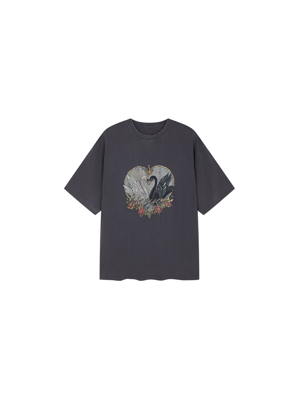 Swan Graphic Print Cotton T-Shirt