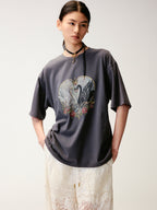 Swan Graphic Print Cotton T-Shirt