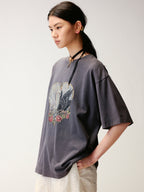 Swan Graphic Print Cotton T-Shirt
