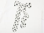 Sequin embroidered polka dot bow T-shirt