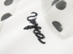 Sequin embroidered polka dot bow T-shirt
