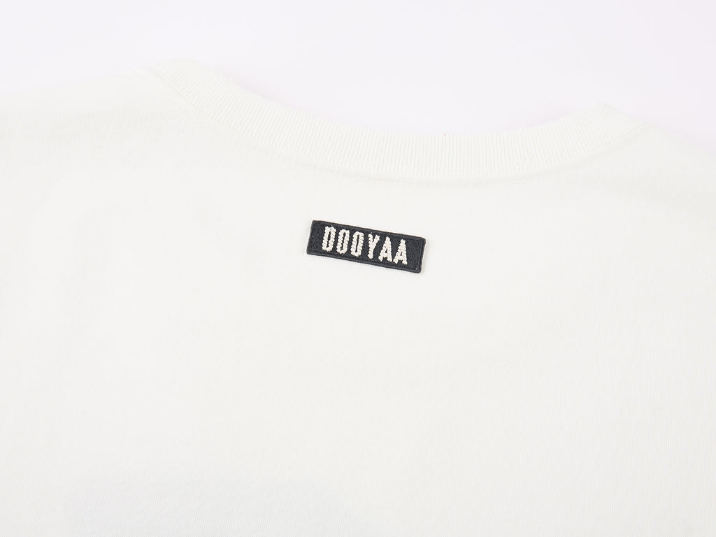 Foil-stamped tie bow T-shirt