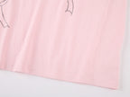 Rhinestone ribbon long sleeve T-shirt