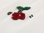 Beaded embroidered sporty cherry T-shirt