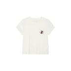 Beaded embroidered sporty cherry T-shirt