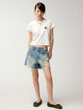 Beaded embroidered sporty cherry T-shirt