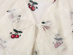 Embroidered sporty cherry lace tea dress