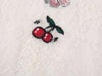 Embroidered sporty cherry lace tea dress