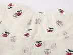 Embroidered sporty cherry lace tea dress