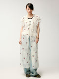 Embroidered sporty cherry lace tea dress