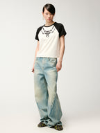 3D twisted seam jeans