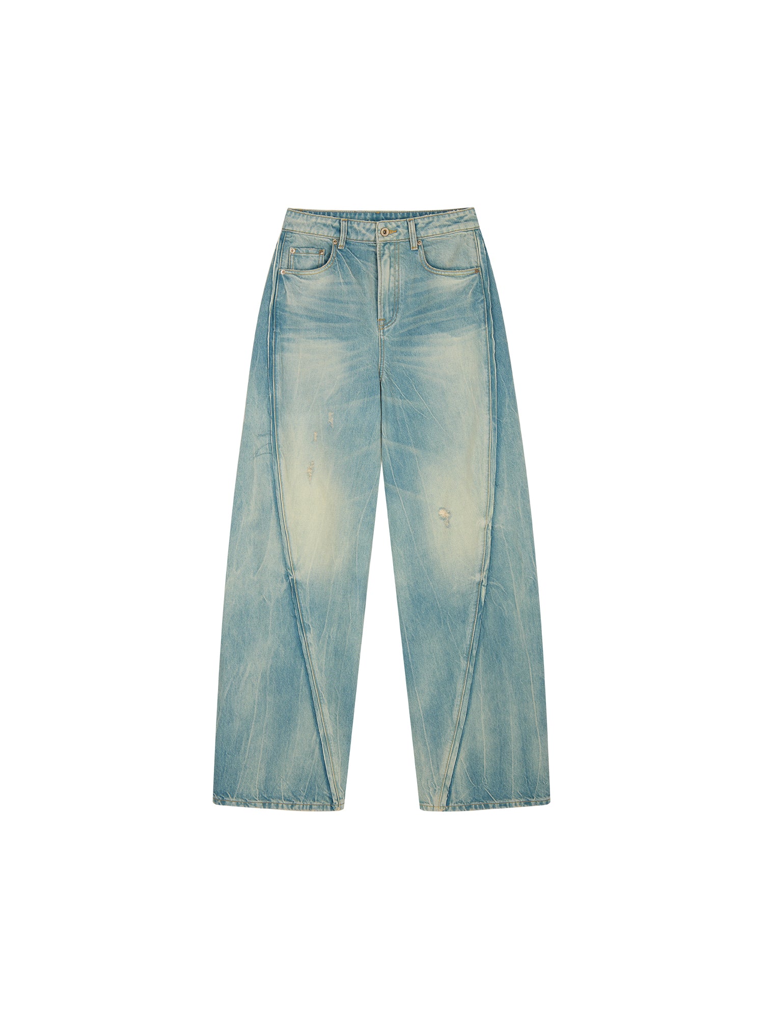 3D twisted seam jeans