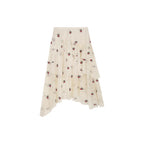 Embroidered sporty cherry lace tiered skirt
