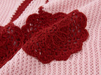 Handmade sporty cherry knit T-shirt